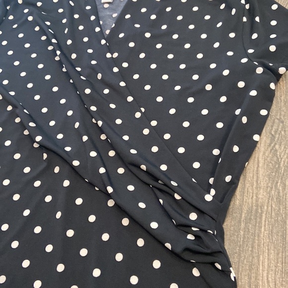 Charter Club Polka Dot Faux Wrap VNeck Blouse - Picture 5 of 9